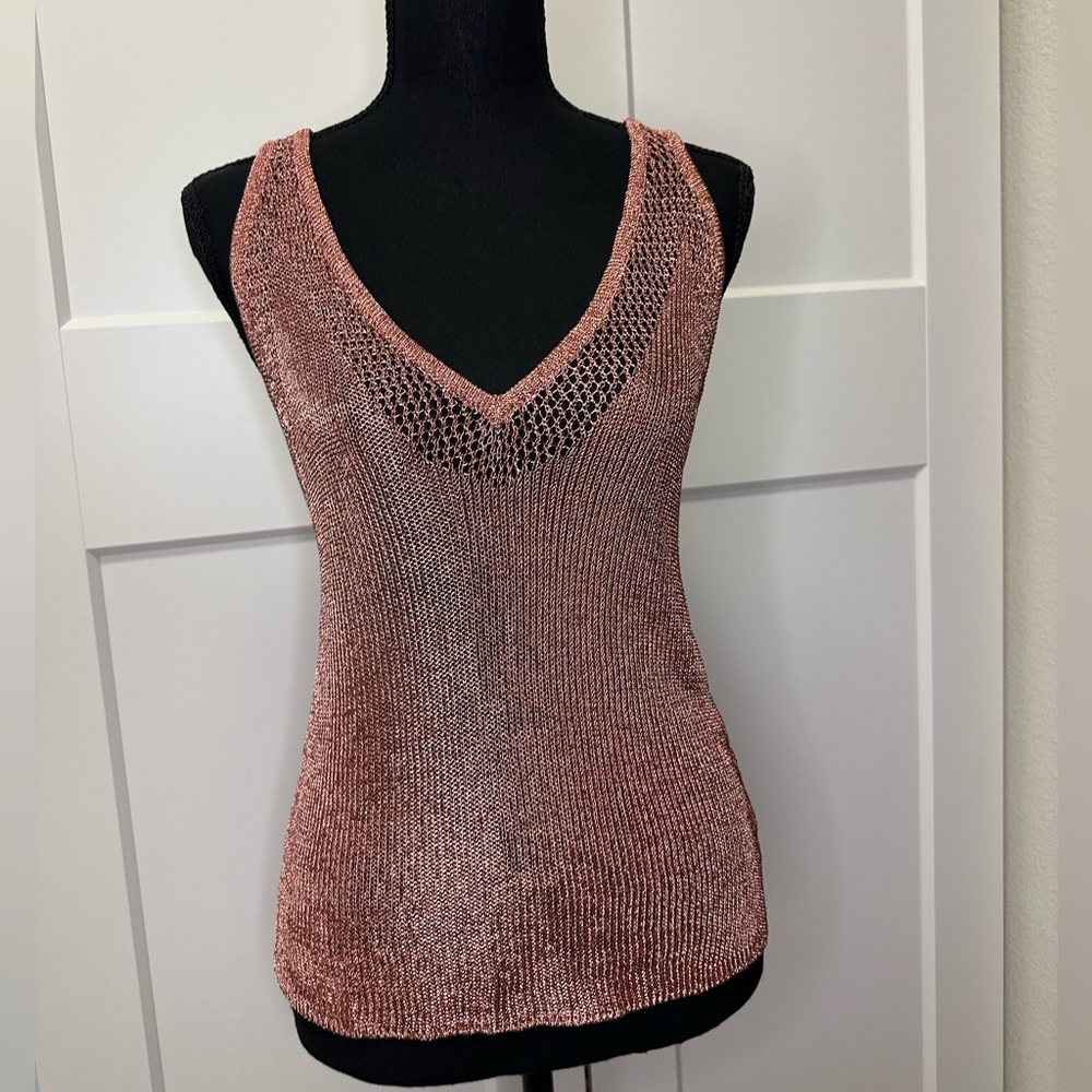 NWT Free People Metallic Top, Copper, Size Small